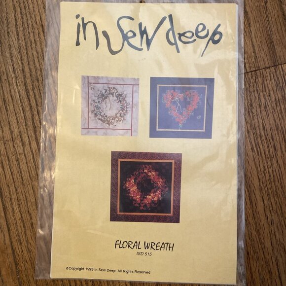 1995 Floral Wreath Quilted Wall Hangings Home Décor Pattern ISD515 Sewing Craft - Picture 1 of 2